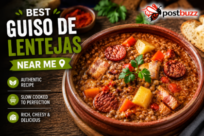 A hot bowl of authentic Argentine Guiso de Lentejas with chorizo and vegetables.