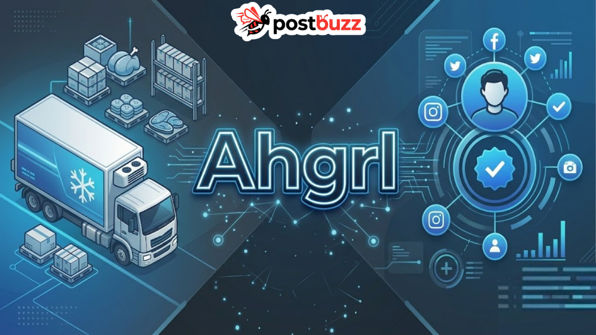 Ahgrl meaning in logistics and digital identity concepts, split graphic design