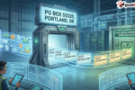 Digital illustration showing a secure financial processing center with automated systems routing payments to PO Box 55520 Portland, Oregon, monitored by professional analysts in a high-tech environment.