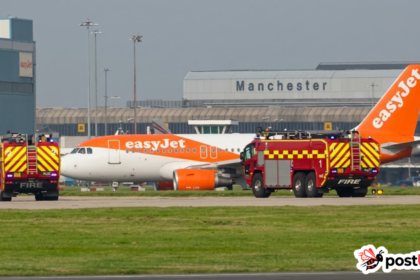 EasyJet Airbus A320 aircraft that made an emergency landing in Newcastle
