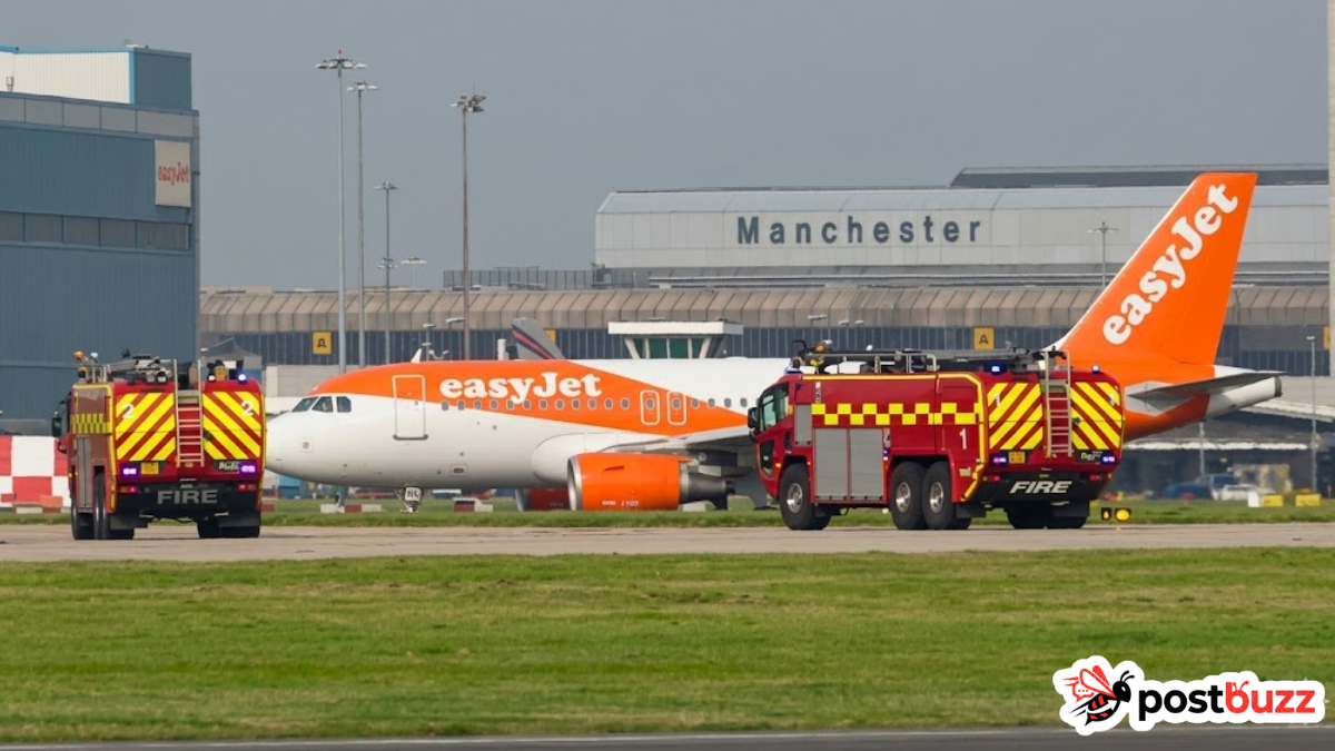 EasyJet Airbus A320 aircraft that made an emergency landing in Newcastle