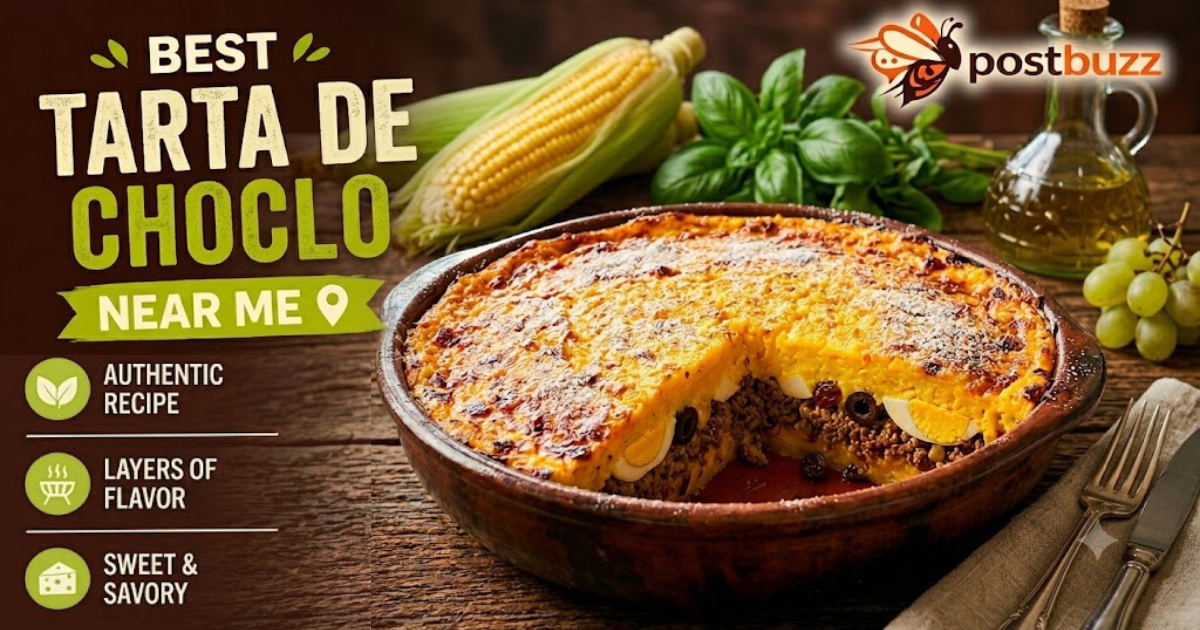 Best Tarta De Choclo (Chilean Corn Pie) featuring golden sweetcorn topping and rich pino filling, presented as an authentic traditional recipe.