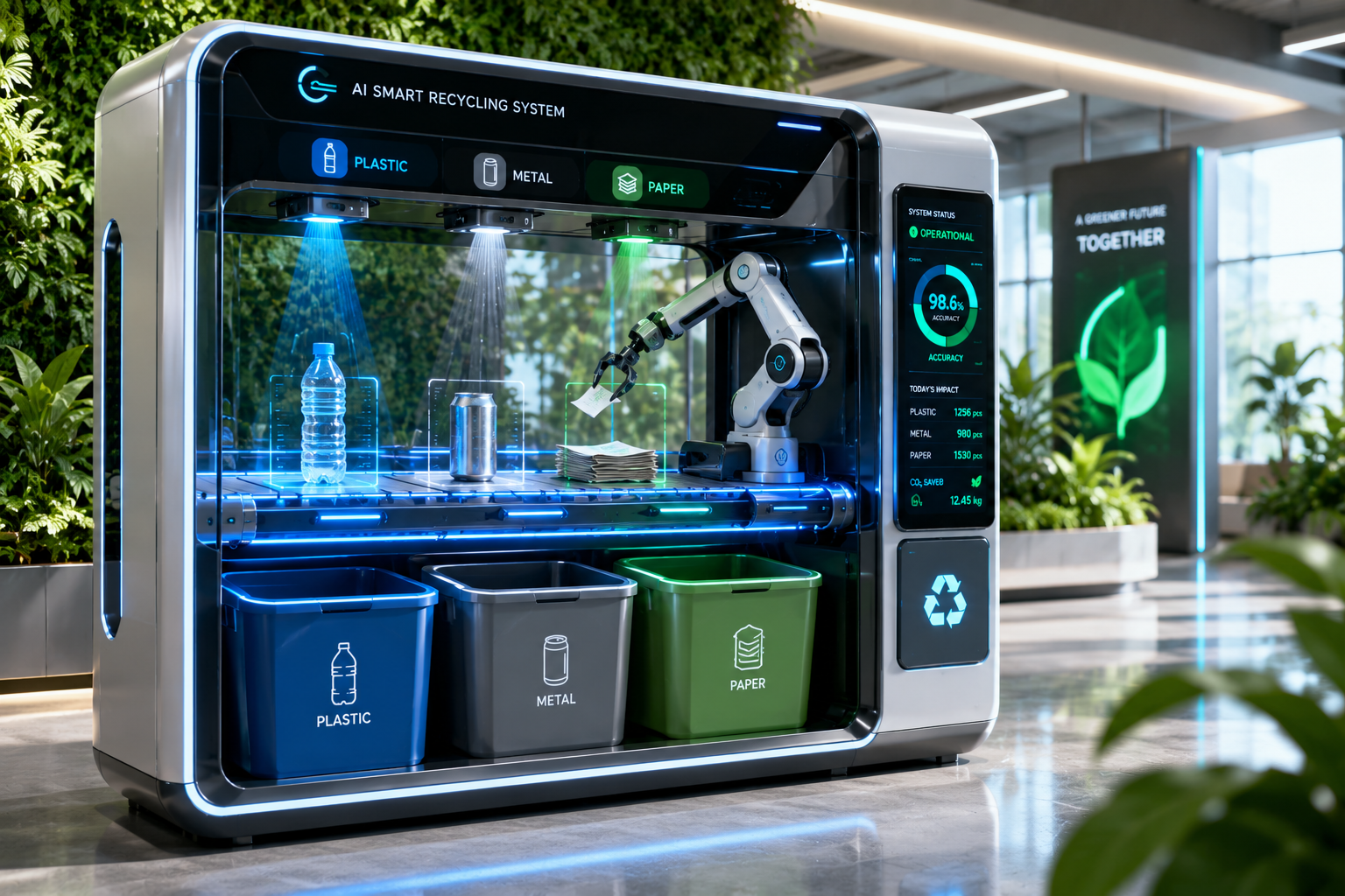 Matarecycler AI-powered smart recycling bin sorting waste