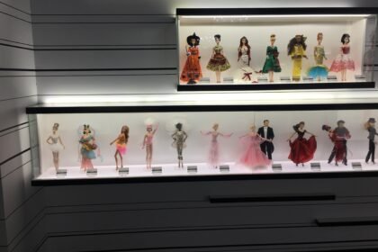 Barbie dolls on display at a Barbie exhibition