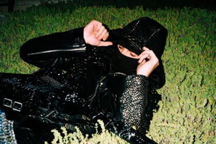 Esdeekid, the masked Liverpool rapper, performing in a balaclava